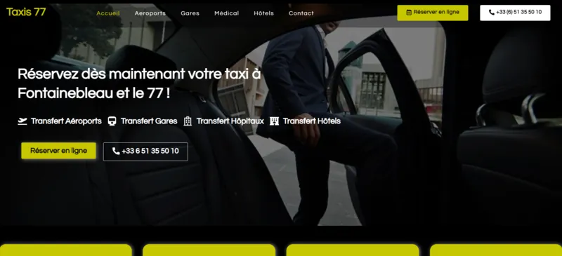 Capture d'écran du site 77-taxis.fr