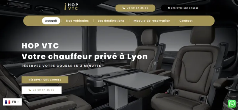 Capture d'écran du site hop-vtc.fr