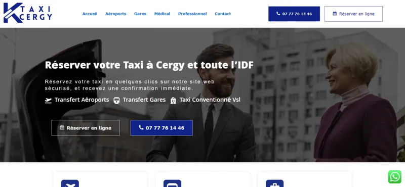 Capture d'écran du site k-taxi-cergy.fr