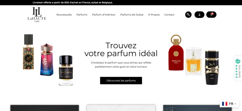 Capture d'écran du site lahaute-cosmetics.com