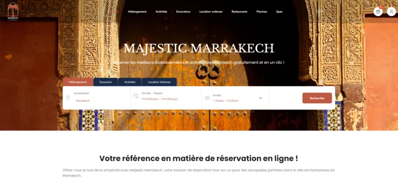 Capture d'écran du site majestic-marrakech.com