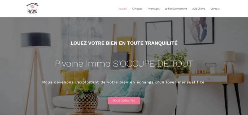 Capture d'écran du site pivoine-immo.com