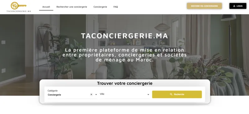 Capture d'écran du site taconciergerie.ma