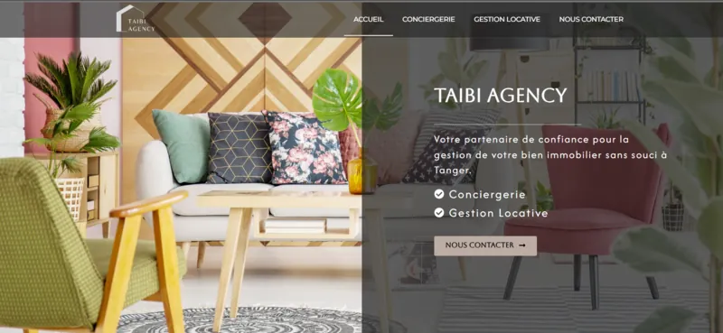 Capture d'écran du site taibi-agency.com