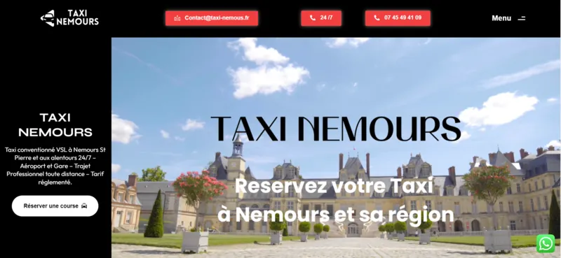 Capture d'écran du site taxi-nemours.fr