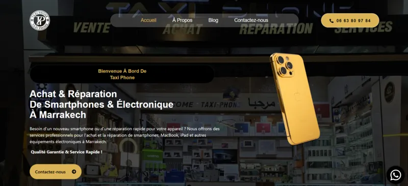Capture d'écran du site taxiphonemarrakech.com