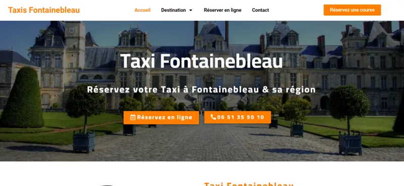 Capture d'écran du site taxis-fontainebleau.fr