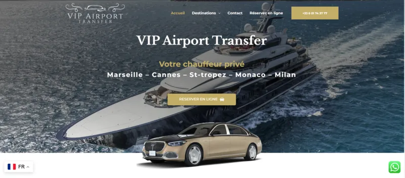 Capture d'écran du site vip-airport-transfer.fr